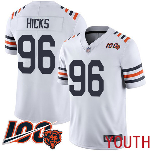 Chicago Bears Limited White Youth Akiem Hicks Jersey NFL Football 96 100th Season